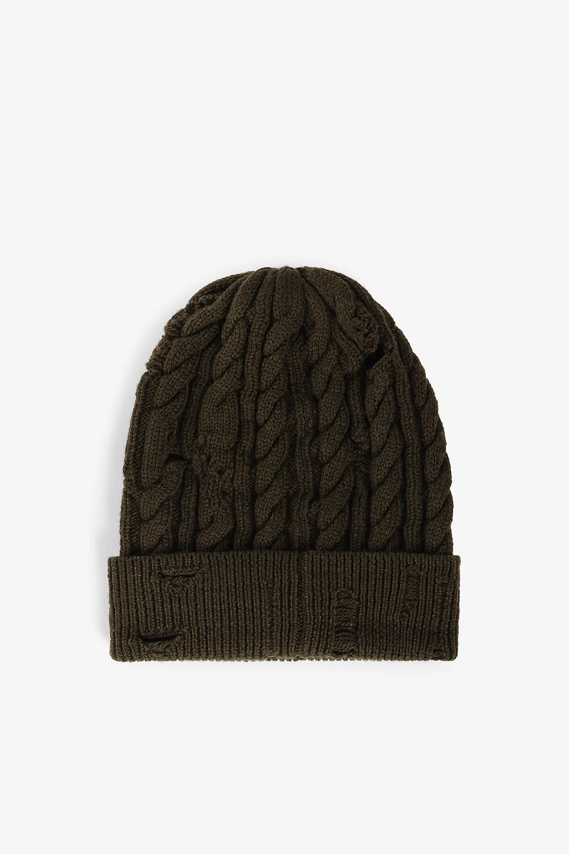 Cable-Knit Wool Beanie