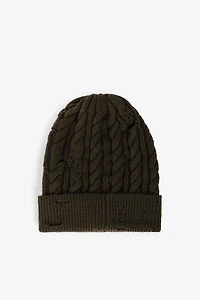 Cable-Knit Wool Beanie