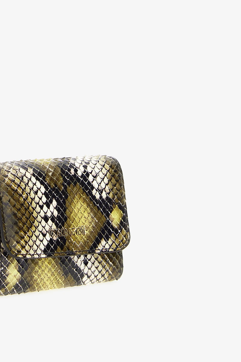 Small logo-print leather wallet