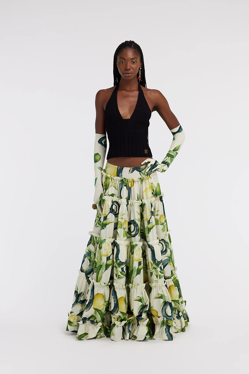 Black Ribbed Halter Top