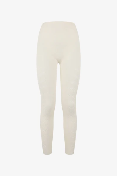 White Cut-Out Leggings