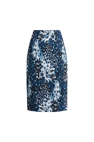 Leopard-print fitted skirt