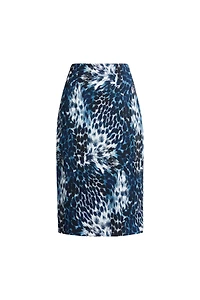 Leopard-print fitted skirt