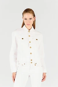 Denim Jacket with Gold Buttons