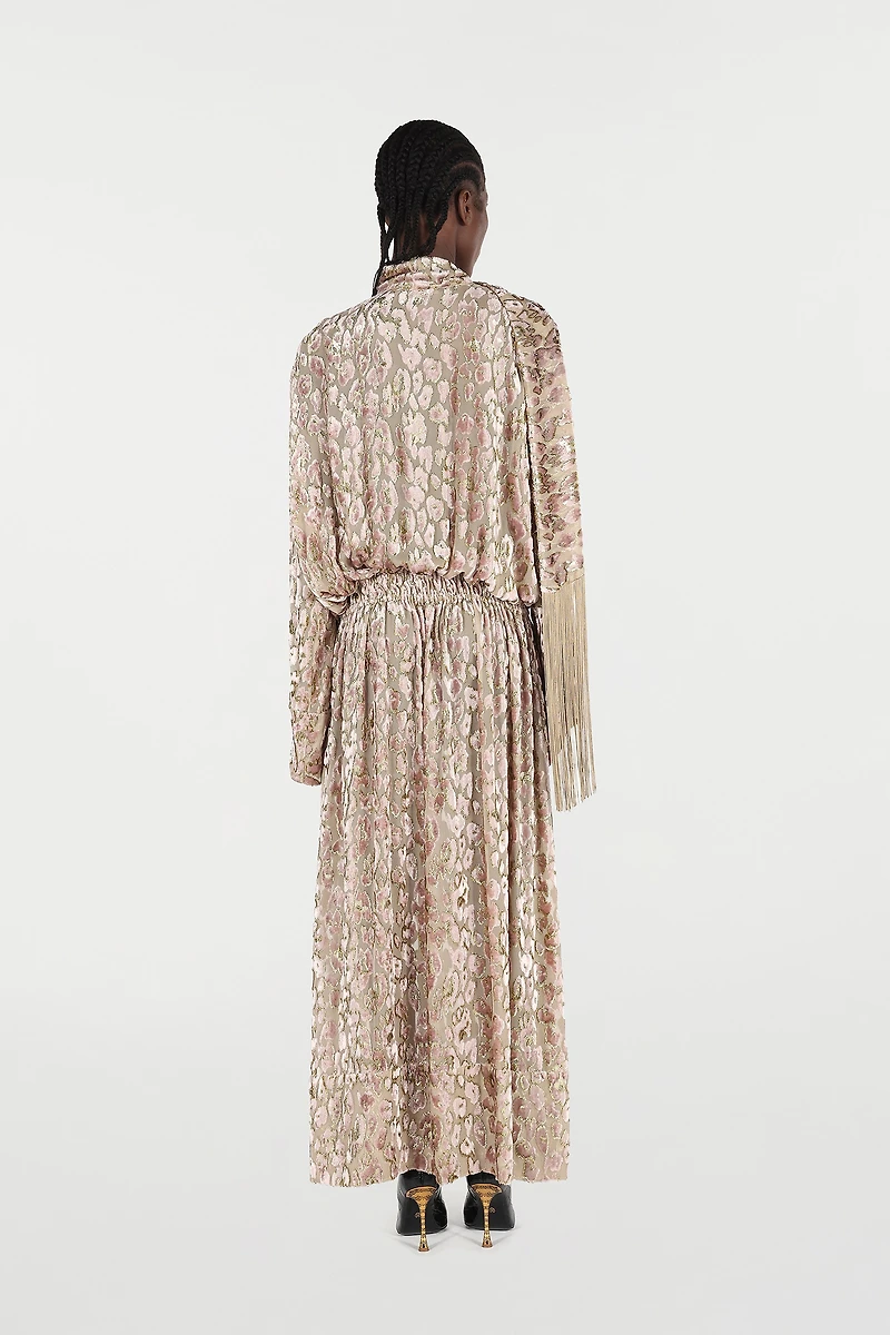 Long Dress With All-Over Dappled Pattern