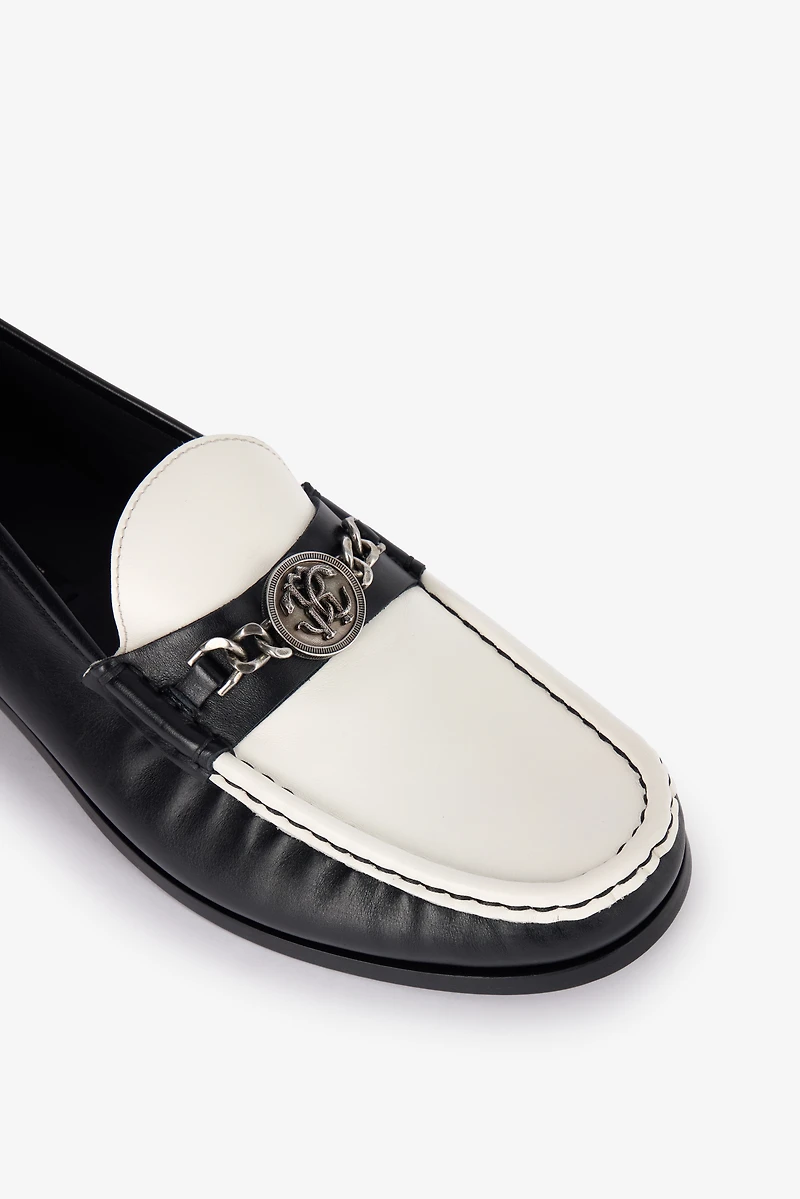 Two-Tone Loafers With Mirror Snake Monogram