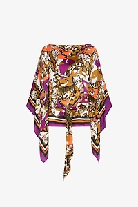 Wild Cat-Print Kaftan Top