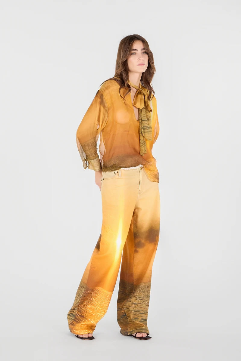 Sunset Print Denim