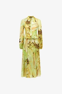 Long dress Plumage print
