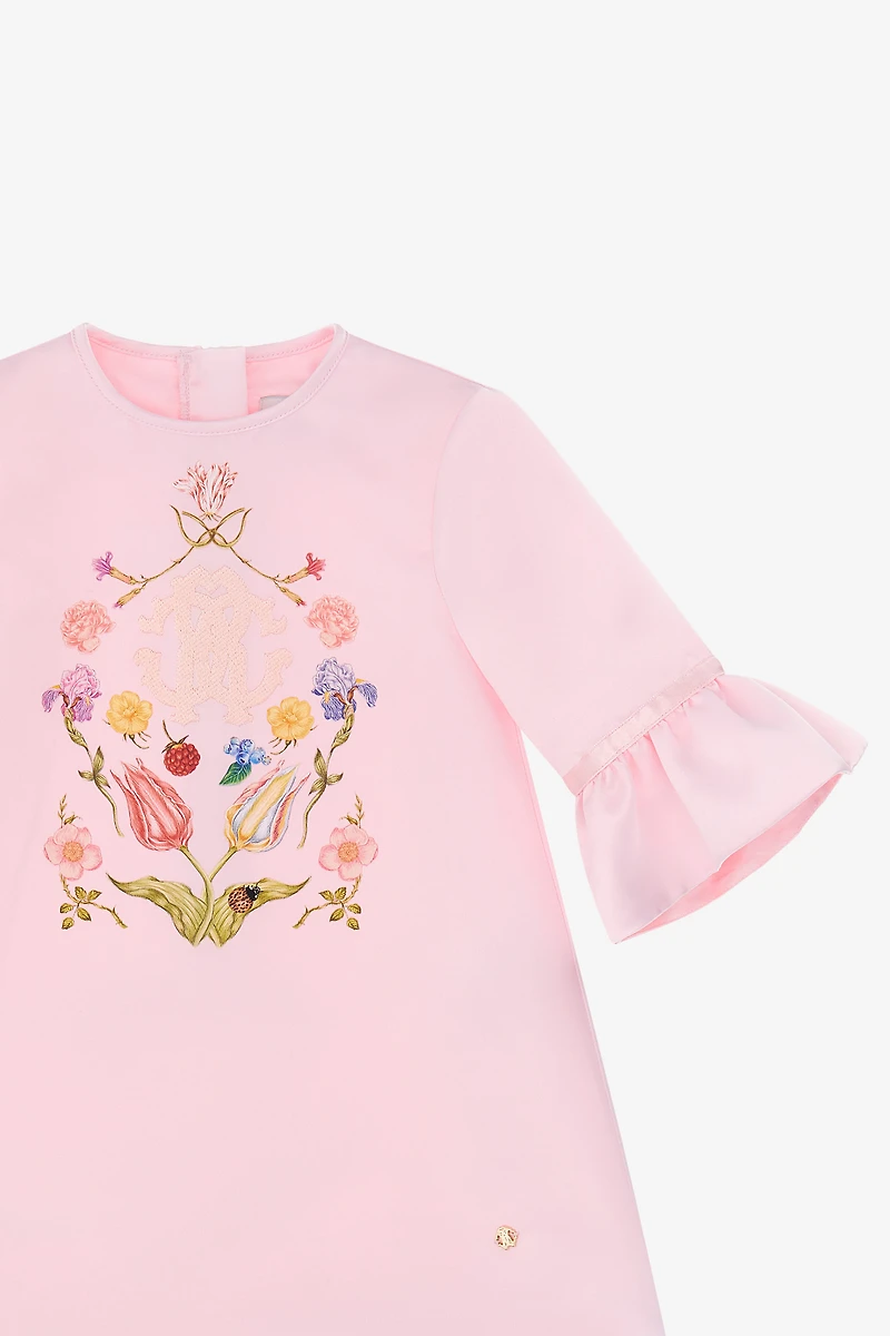 Floral Embroidered Pink Dress