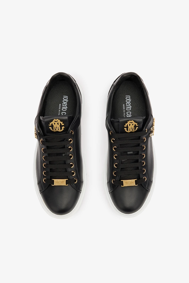 Leather Sneakers With Golden Details