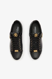 Leather Sneakers With Golden Details