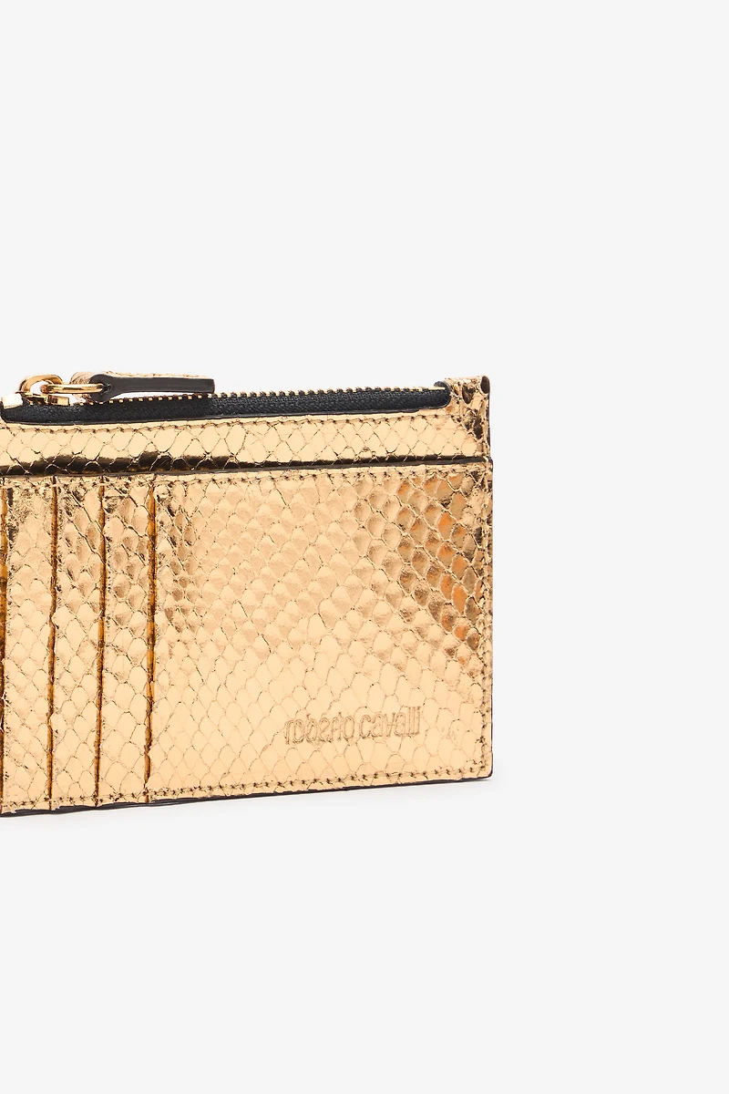 Metallic Snake-Scale Card Holder