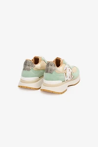 Sneakers with Contrasting Back and Mirror Snake Monogram