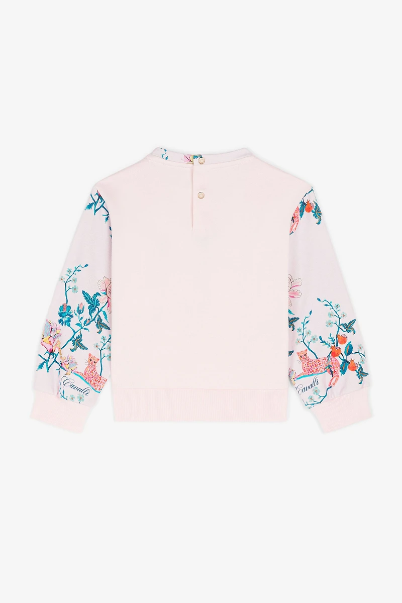 Logo and Floral-Embroidered Cotton Sweatshirt