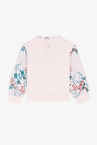 Logo and Floral-Embroidered Cotton Sweatshirt