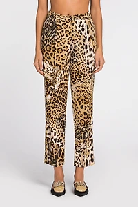 Leopard-print cropped trousers