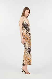 Silk Dress With Animalier Print