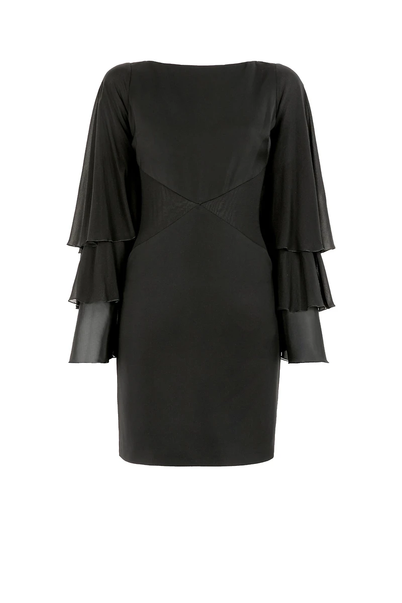 Open-back panelled minidress