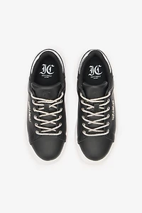 Lace-Up Sneakers With Rhinestones