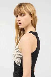 Two-Tone Mini Dress With Cut-Out