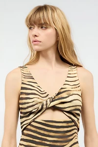 Mini Dress With Tiger Skin Print