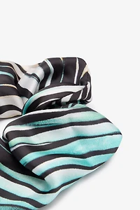 Ray Of Sea Print Silk Scrunchie