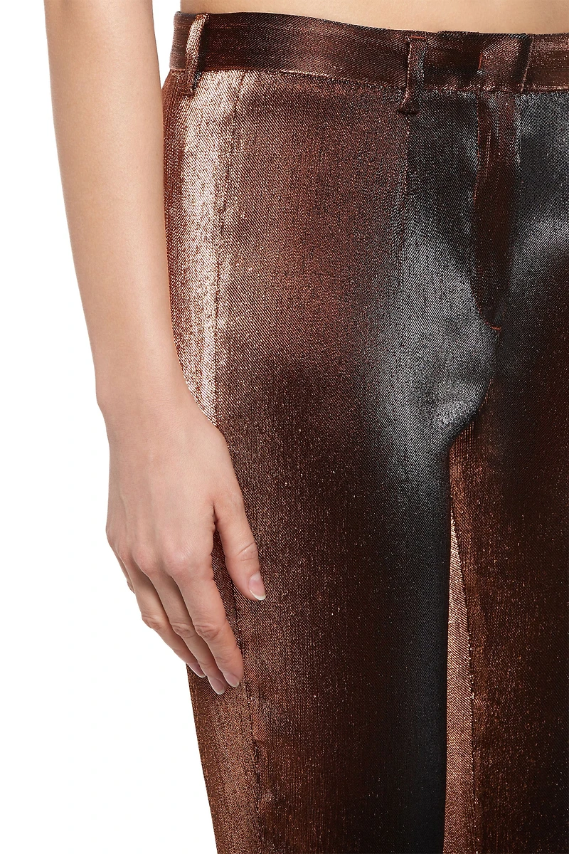 Metallic stretch lurex solid trousers