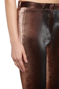 Metallic stretch lurex solid trousers