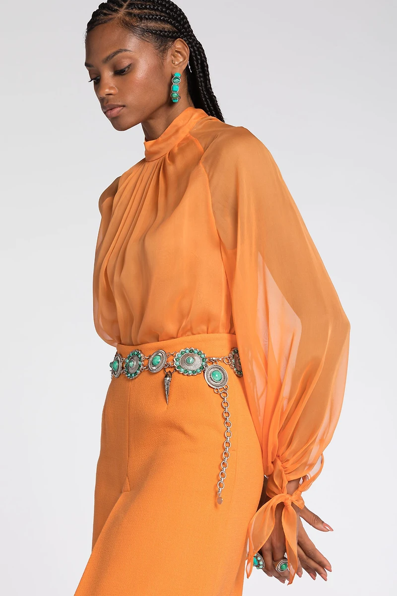 Semi-Sheer Silk Blouse