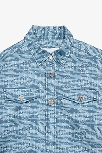 Shirt With Tiger Skin Print And Patch