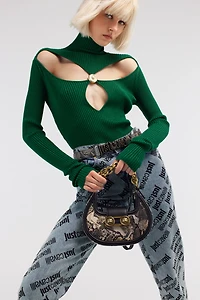 Just Cavalli Ribbed Lurex Pullover