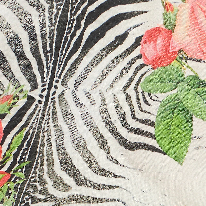 Shorts With White Tigress And Rose Print