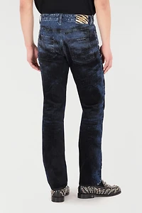 Jeans With Contrasting Discoloration Detailing