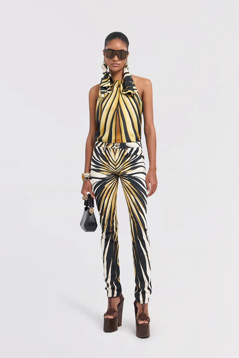Ray of Gold Print Trousers Jeans