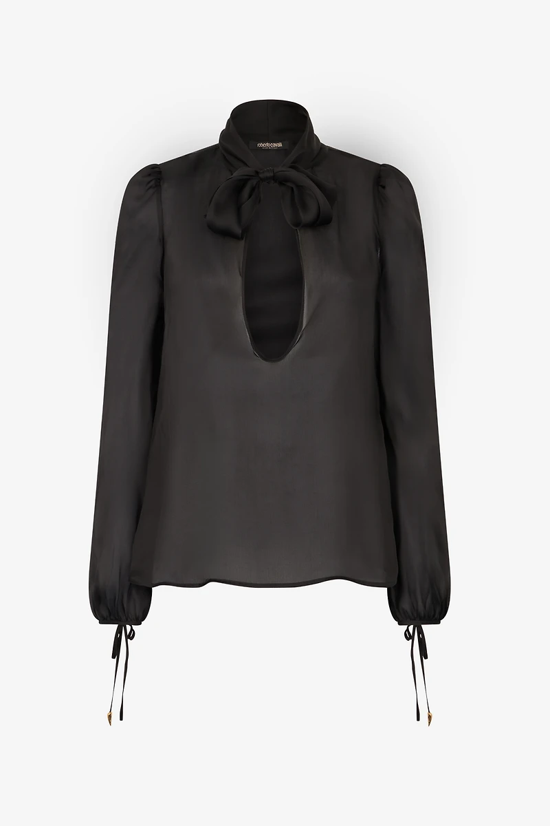 Shirt With Bow And Cutout