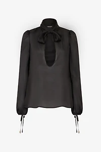 Shirt With Bow And Cutout