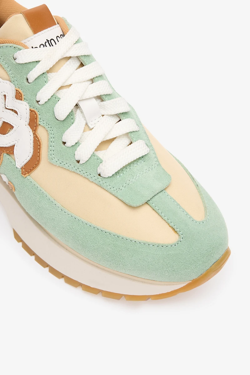 Sneakers with Contrasting Back and Mirror Snake Monogram