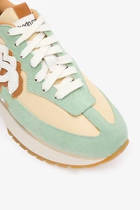 Sneakers with Contrasting Back and Mirror Snake Monogram