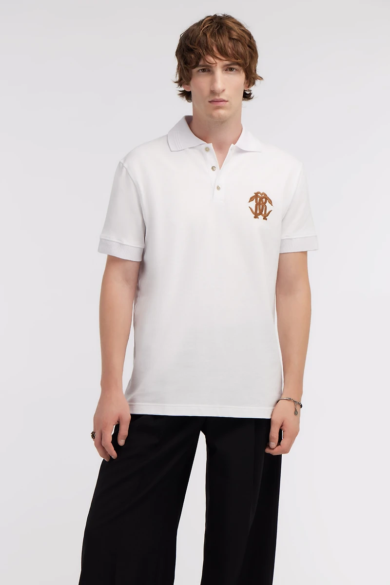 White Polo With Monogram RC