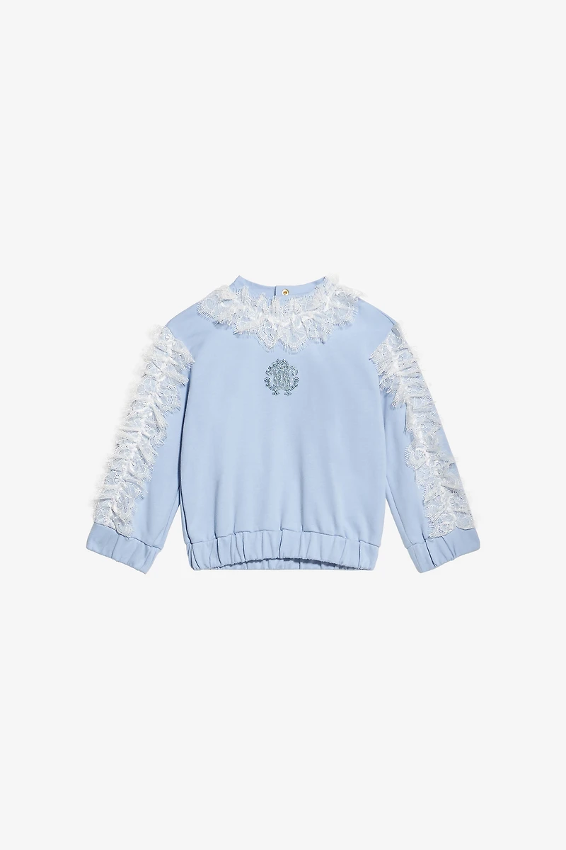 Sweatshirt With RC Monogram And Lace
