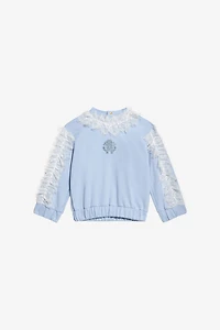 Sweatshirt With RC Monogram And Lace