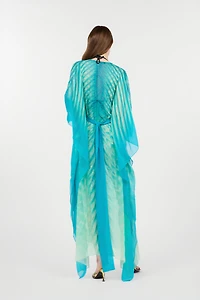 Long Caftan With Optical Glass Print