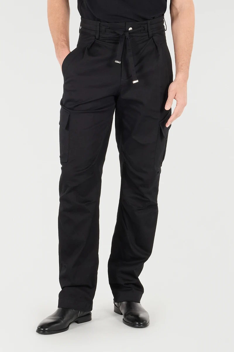 Stretch Cotton Pants With Drawstring