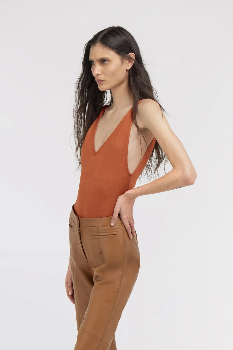 Rust V Neck Bodysuit