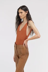 Rust V Neck Bodysuit