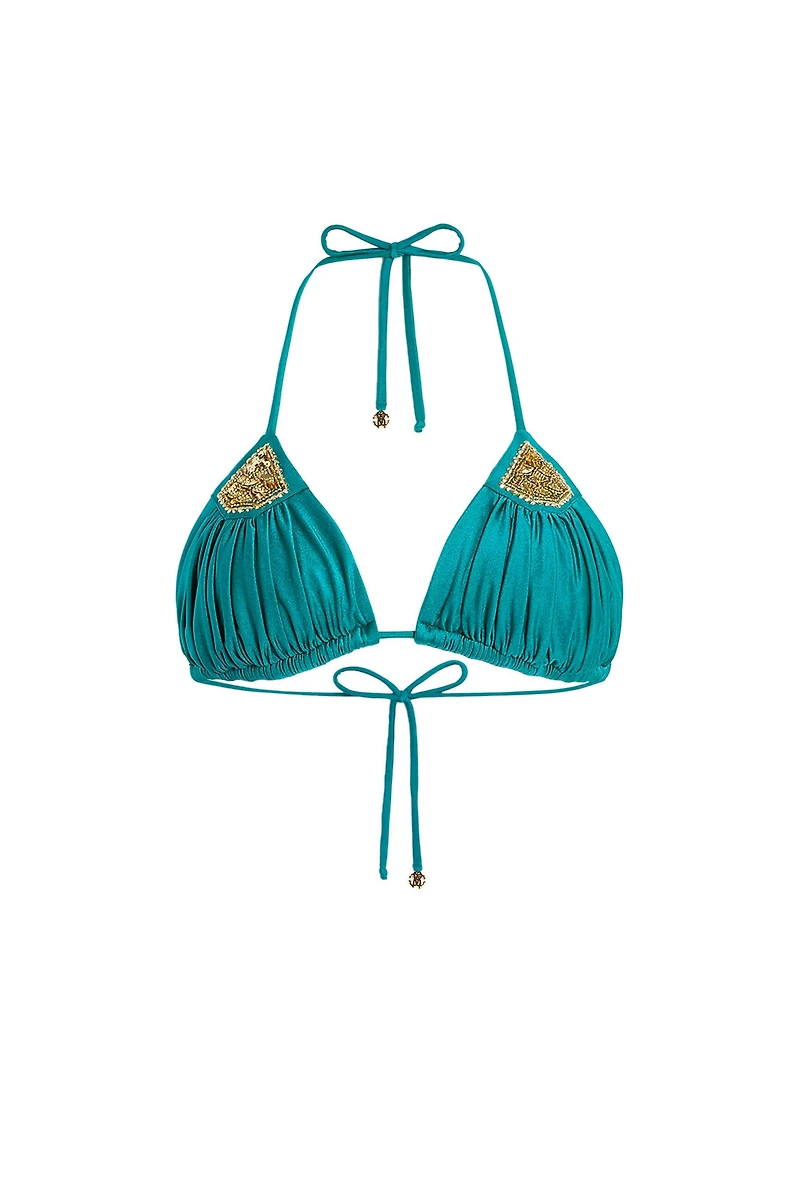 Bead-Embellished Bikini Top