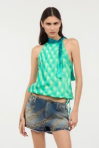 Silk Optical Glass-Print Top