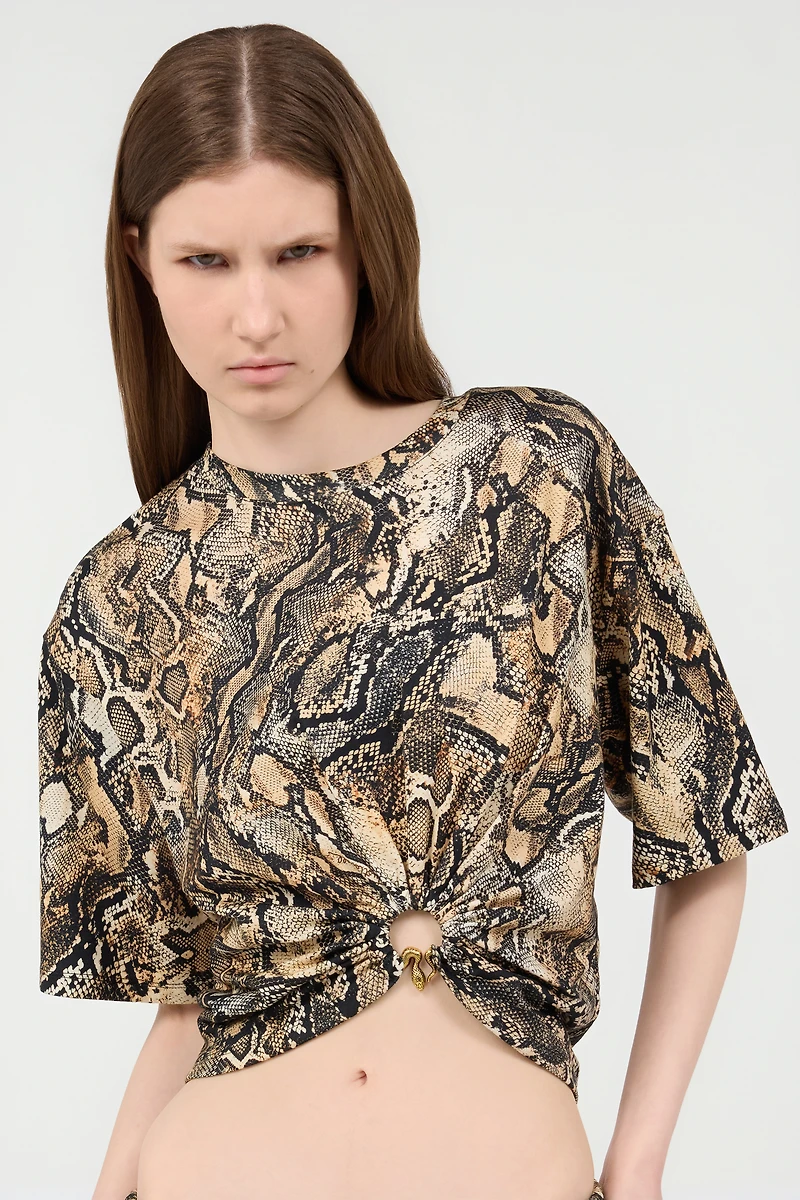 Crop Top With Python Print