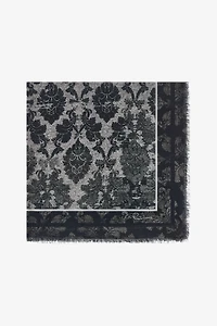 Shawl with Brocade Print